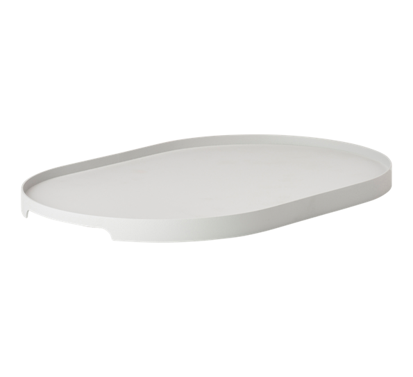 Singles brett oval warm grey 23x35 cm fra Zone