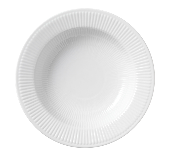 Hvit Riflet pastatallerken 30 cm fra Royal Copenhagen