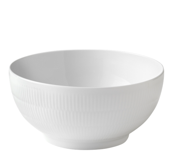 Hvit Riflet skål 24 cm fra Royal Copenhagen