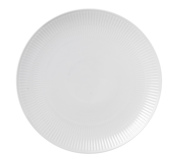 Hvit Riflet tallerken Coupe 27 cm fra Royal Copenhagen