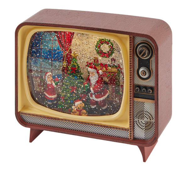 <p>Gammeldags TV med LED-lys og musikk 17 cm gull EDG Enzo de Gasperi</p>
