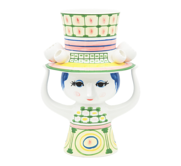 Lady with hat vase 24,5 cm grønn Bjørn Wiinblad