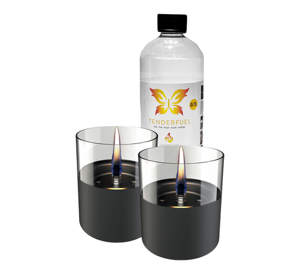 Lilly 10 lykt 2-pk med 0,7 ltr tenderfuel mørk grå fra Tenderflame