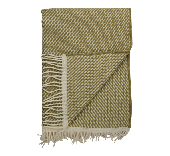 Mello lammeullspledd leaf green 210x150 cm fra Røros Tweed