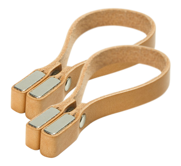 <p>Håndklehenger 2-pk natur lær magnetisk fra Nordan Home</p>
