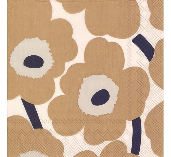 Marimekko Unikko krem lin lunsjservietter Ihr