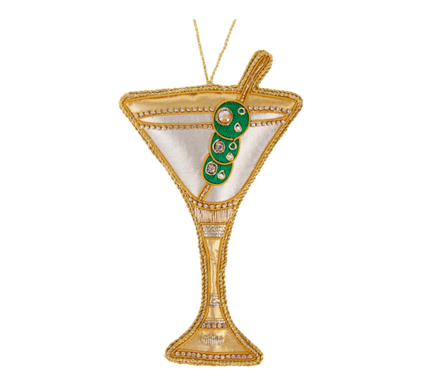 <p>Martiniglass med broderinger 16,5cm gull Tinker Tailor</p>
