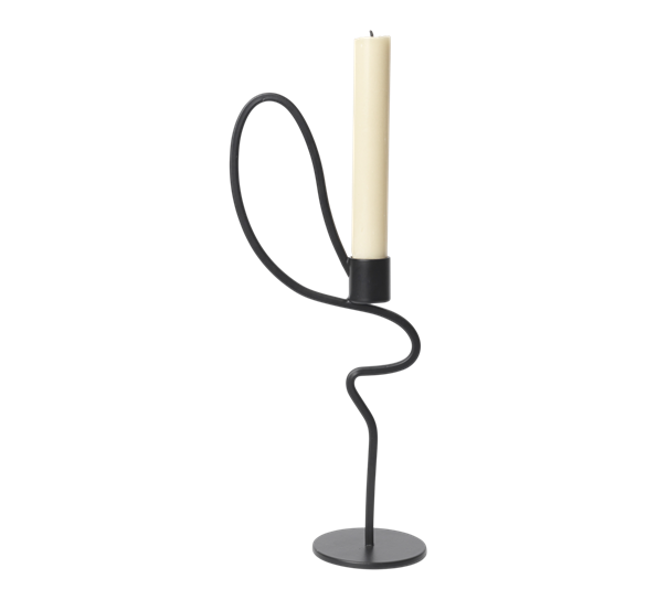 Valse lysestake 28 cm sort fra Ferm Living