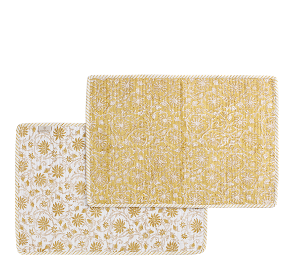 <p>Margerita spisebrikke 2-pk gul oliven 35x50cm fra Chamois</p>