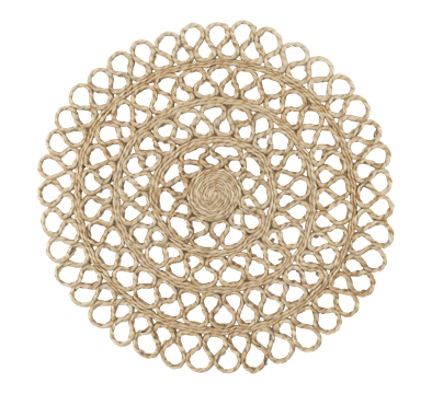 Elin spisebrikke Lace ø38 cm jute natur
