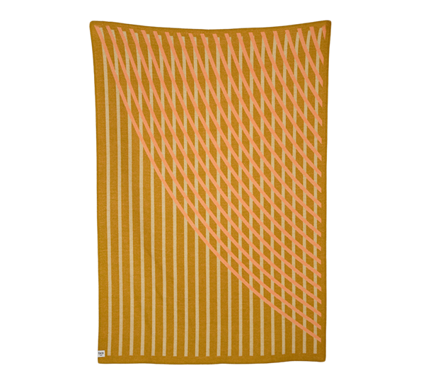 Bislett pledd Peach & pistachio 200x135 cm fra Røros Tweed