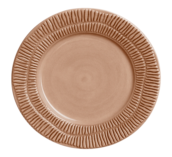 Stripes asjett 21 cm cinnamon fra Mateus