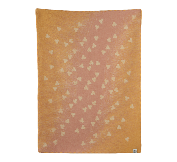 Melvin halvpledd lys rosa gul 100x130 cm fra Røros Tweed