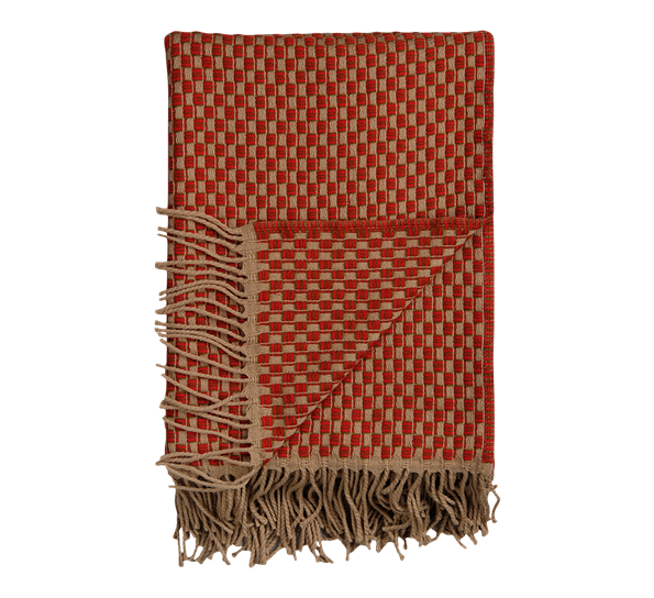 Isak pledd Red Sumac 150x210 cm fra Røros Tweed