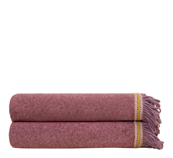 Granata bambuspledd med frynser 160x200 cm rosa fra Frati Home