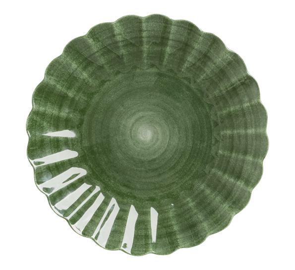 Oyster tallerken 28 cm forest green fra Mateus