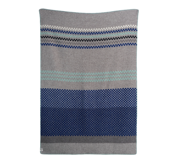 Toskaft pledd grå turkis fra Røros Tweed