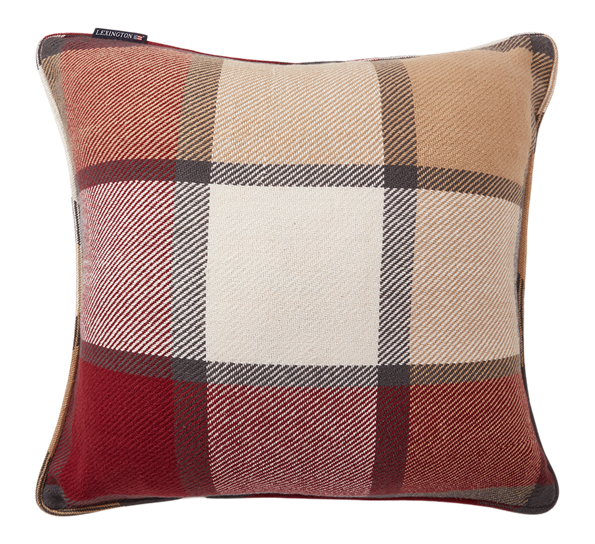 <p>Checked putetrekk rød beige hvit 50x50 cm fra Lexington</p>