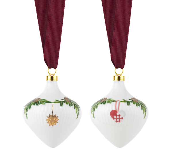 Stjerneriflet Jul ornament 8,5 cm 2 stk fra Royal Copenhagen
