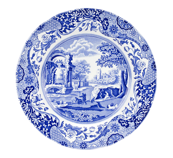 Blue Italian tallerken flat 27 cm fra Spode