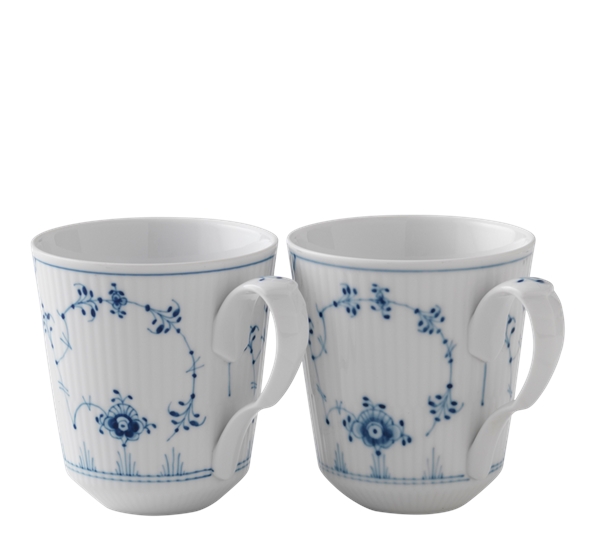 Musselmalt Riflet krus 2-pk 37 cl fra Royal Copenhagen