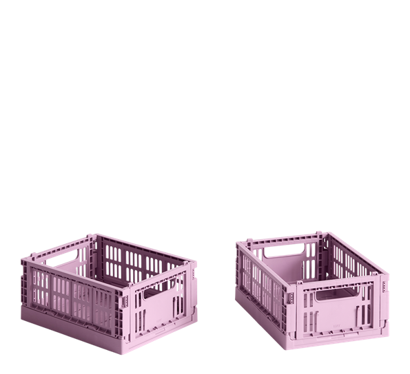 Colour Crate mini 2-pk 13x17x8 cm dusty pink oppbevaringskasse fra HAY