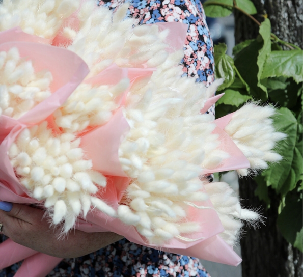 <p>Lagurus White tørkede blomster fra Lykkeblomster</p>
