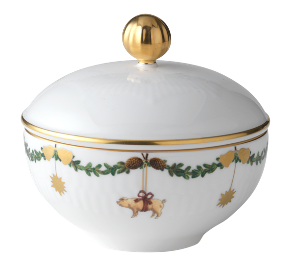 Stjerneriflet Jul sukkerskål med lokk fra Royal Copenhagen