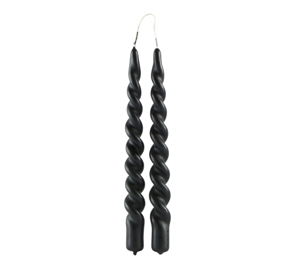 Twist lys 24 cm sort 2 stk Vinding