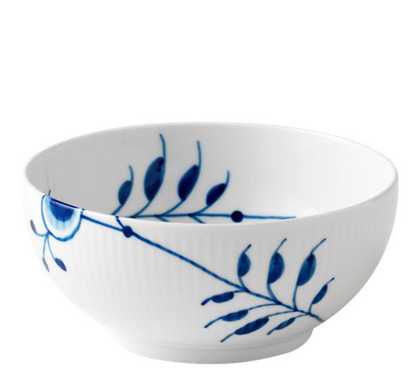 Blå Mega Riflet skål 15 cm fra Royal Copenhagen