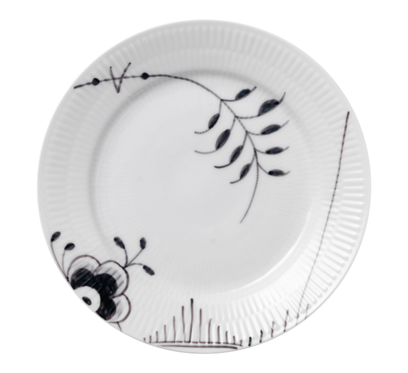Sort Mega Riflet dessertasjett 19 cm dekor 2 fra Royal Copenhagen
