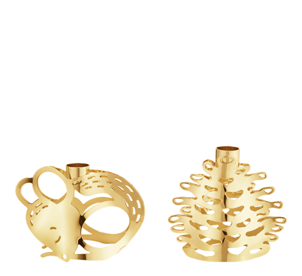 CC 2023 lysestake konisk 2-pk gull fra Georg Jensen