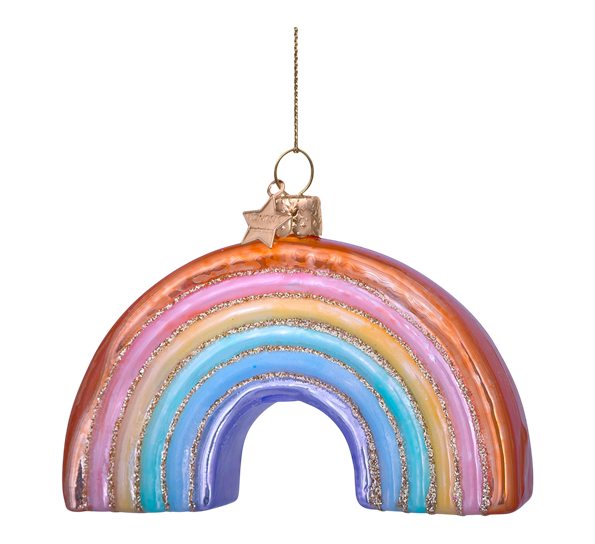 Glassornament regnbue pastell 6 cm Vondels