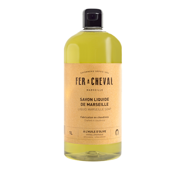 Marseille oliven flytende såpe refill 1L fra Fer á Cheval