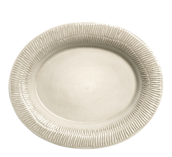Stripes serveringsfat 35x30 cm sand fra Mateus