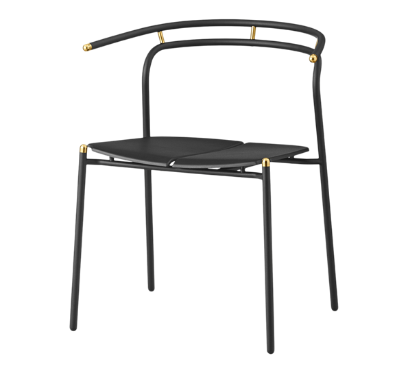 Novo spisestol sort gull 53,9 x W62,5 x H74,6 cm fra AYTM