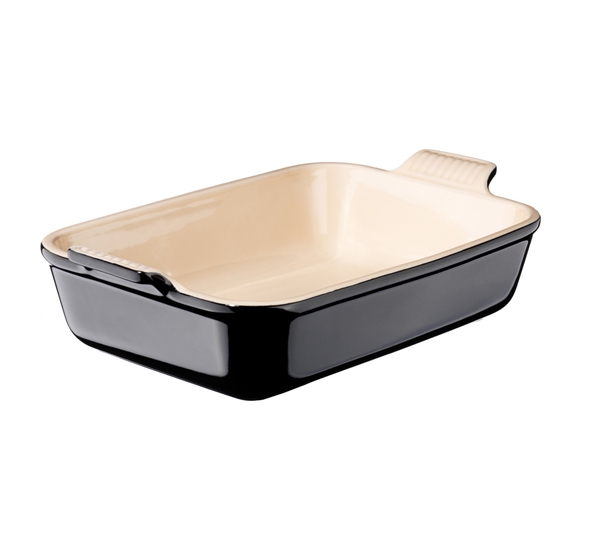 Heritage rektangulært fat 37, 32 cm sort fra Le Creuset