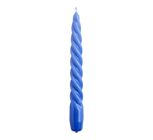 Twist Candle lys 20 cm blålilla fra HAY