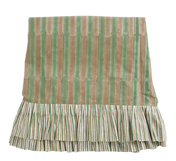 Jaipur rund duk med kant striper grønn ø220cm fra Chamois
