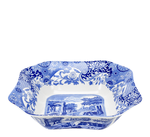 Blue Italian salatskål firkantet 23,5x23,5 cm blå fra Spode