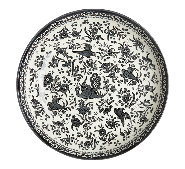 <p>Black Regal Peacock pastatallerken fra Burleigh</p>
