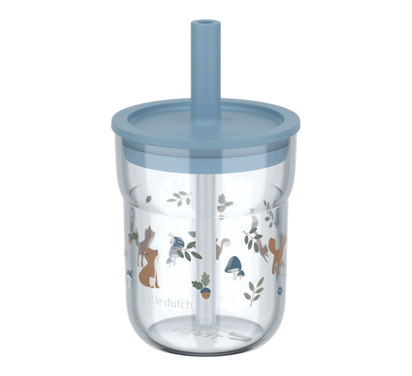 Mio barneglass med sugerør 250ml Forest friends Mepal
