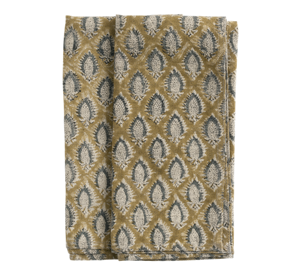 Cypress Parrot linservietter 2-pk 50x50 cm oker fra Chamois