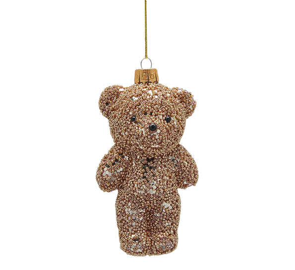 Julekule bamse 14 cm gull EDG Enzo de Gasperi