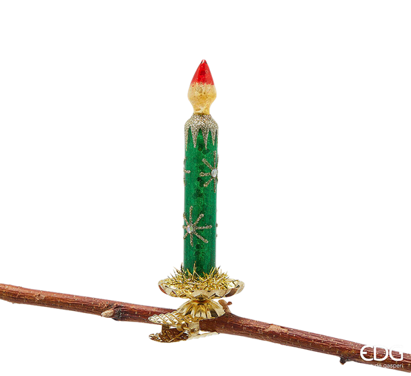 Juletrelys med klips 13 cm grønn EDG Enzo de Gasperi