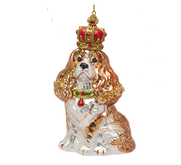 Julekule hund 14 cm lysebrun EDG Enzo de Gasperi