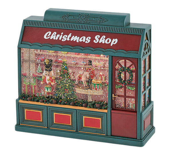 <p>Butikk med musikk&nbsp;og LED-lys 22×22×8 cm grønn rød EDG Enzo de Gasperi</p>
