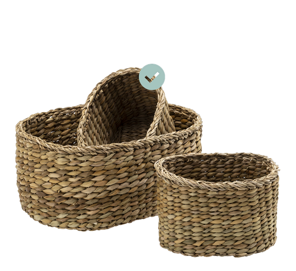 Esther oval kurv 22x15x14 cm natural Dixie