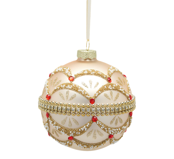 Julekule diamant ø10 cm gull glitter EDG Enzo de Gasperi