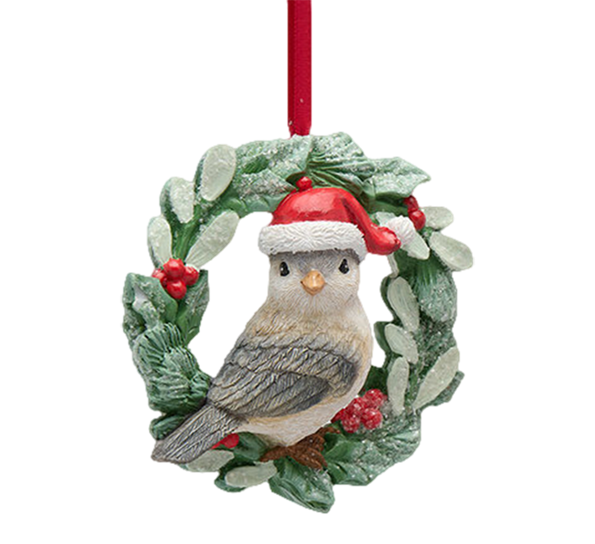 Juleornament spurv med nisselue h9 cm EDG Enzo de Gasperi